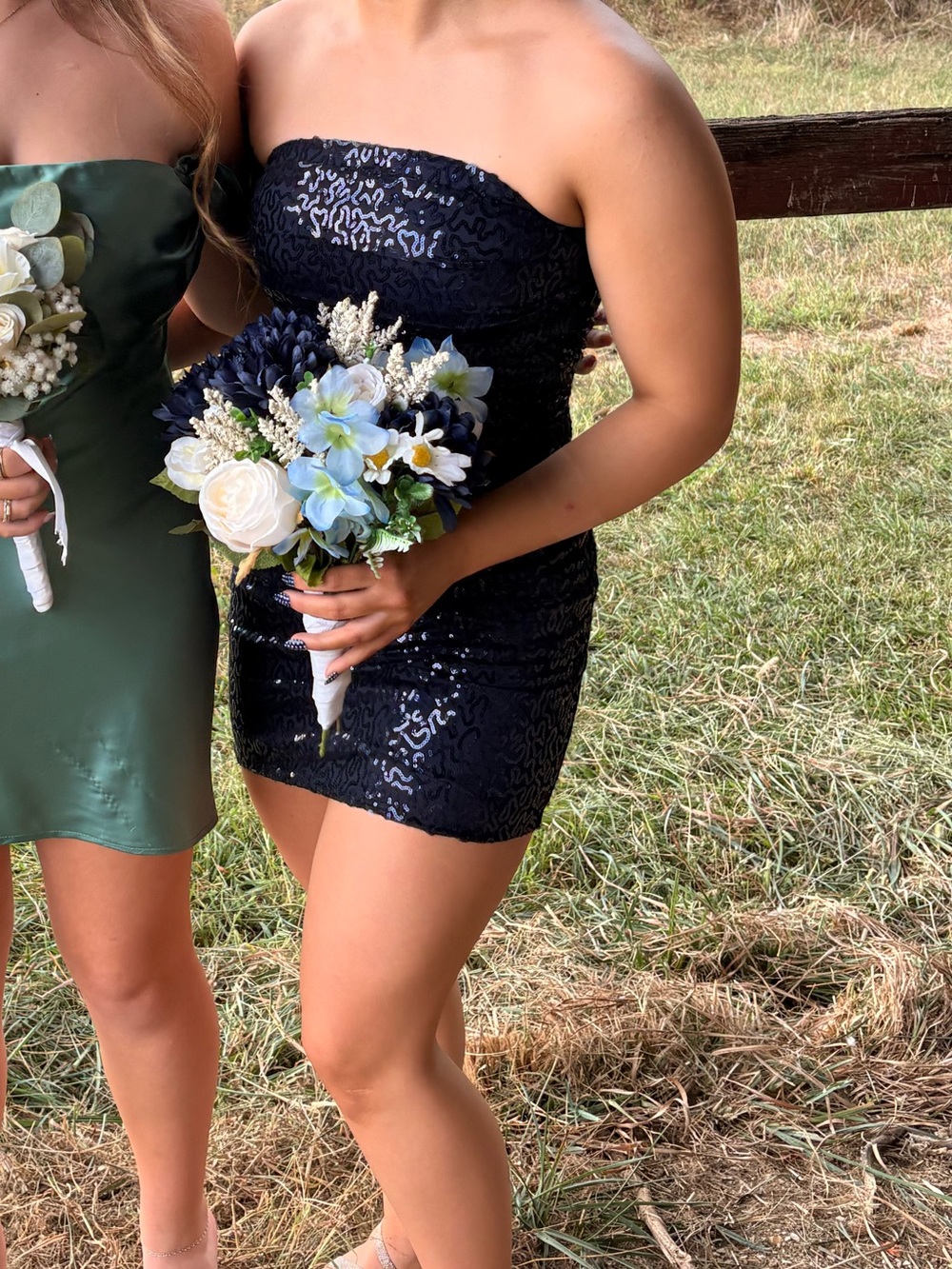 Windsor Deep Blue Textured Dress with Branded Tag